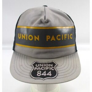 Vintage Union Pacific Hat 8444 Patch Mesh Foam Front Snapback Cap Made in‎ USA